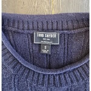 Todd Snyder Mens Sweater Small Navy Blue 100% Merino Wool